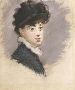 Edouard Manet La femme au chapeau noir (mk40) oil on canvas